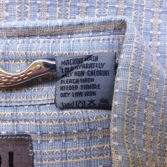 JBH Jhane Barnes Med Button Front Shirt L/S Green - Picture 6 of 6